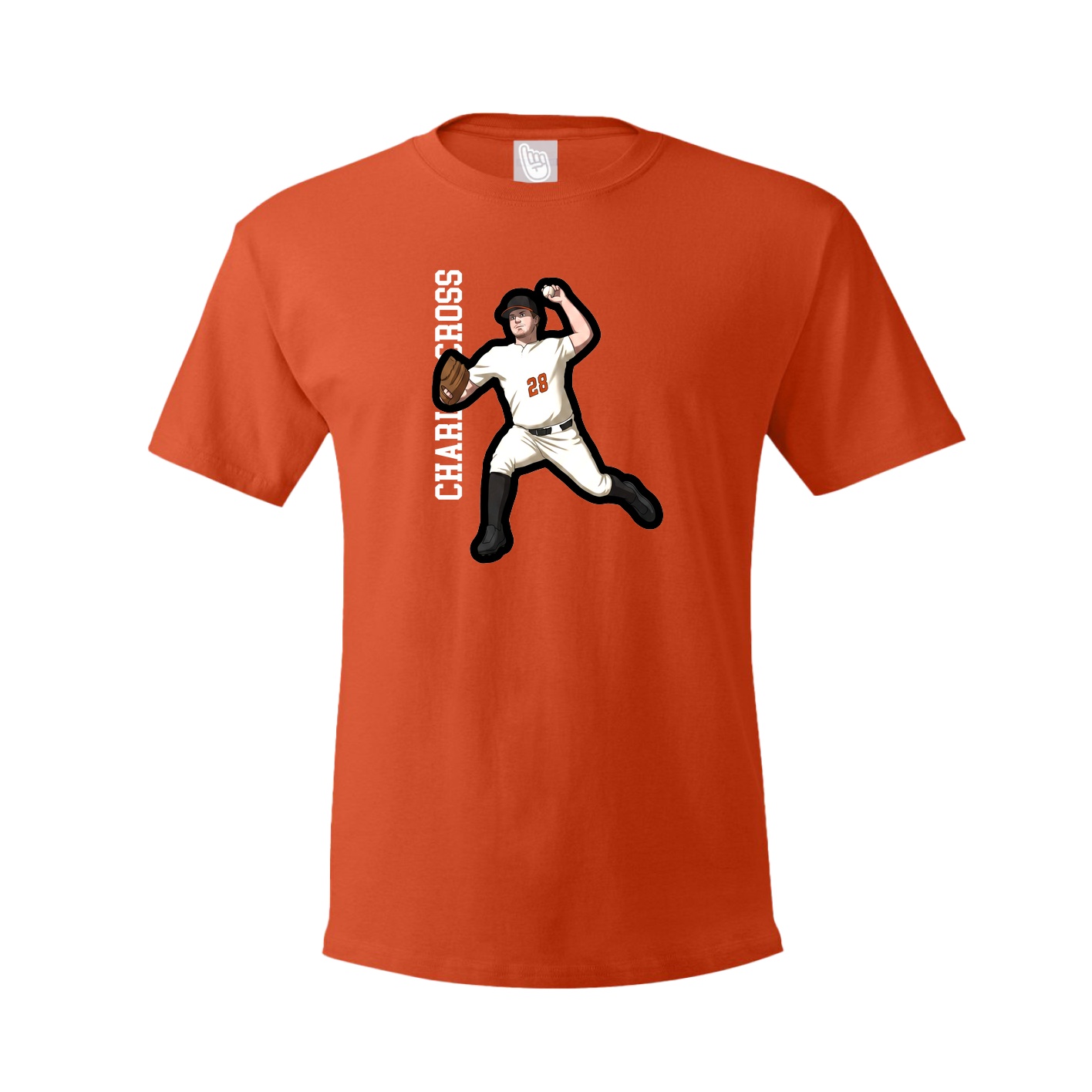 Youth Tee — Name Vertical in Orange
