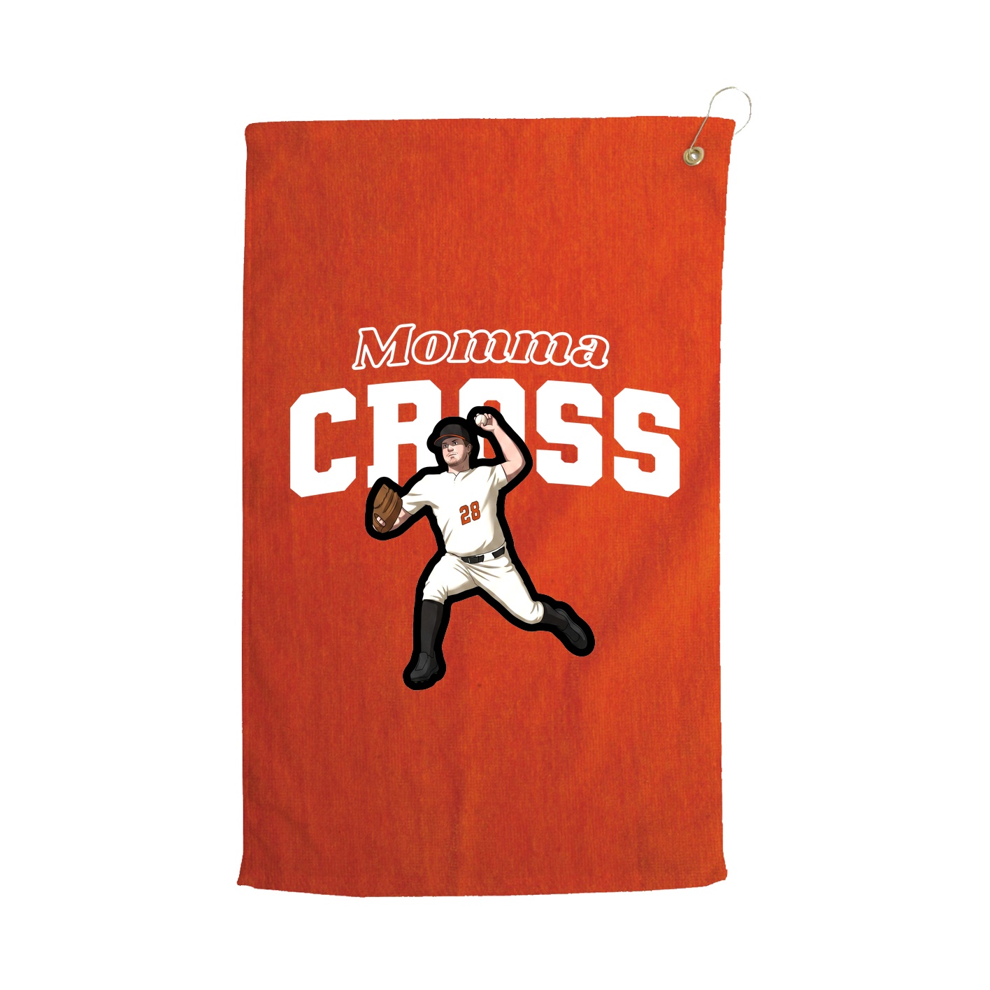 Golf Towel — Mothers Day Block in Orange