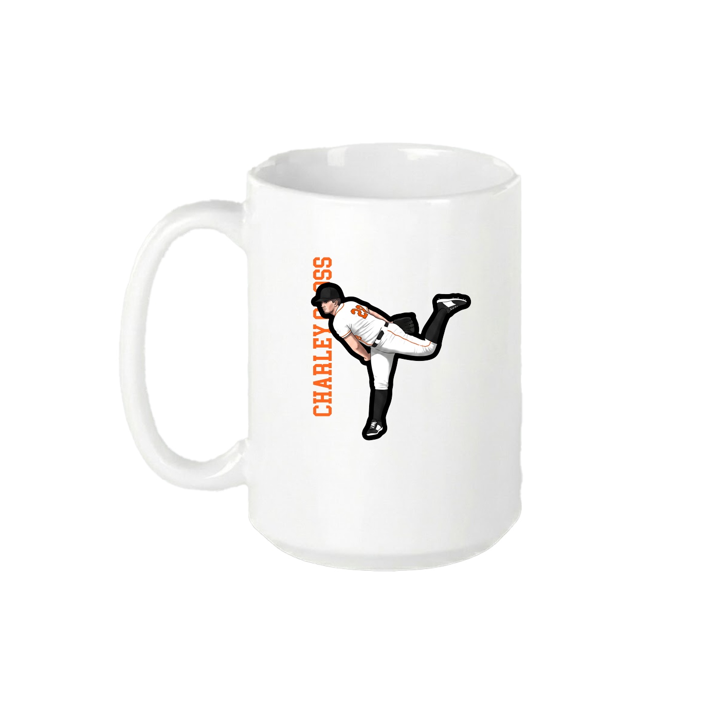 15oz Coffee Mug — Name Vertical in White
