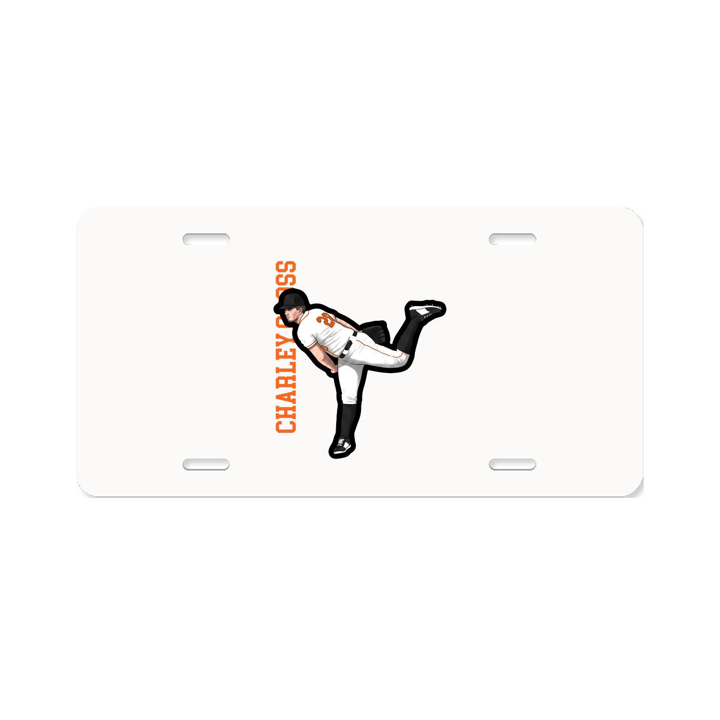 License Plate — Name Vertical in Classic