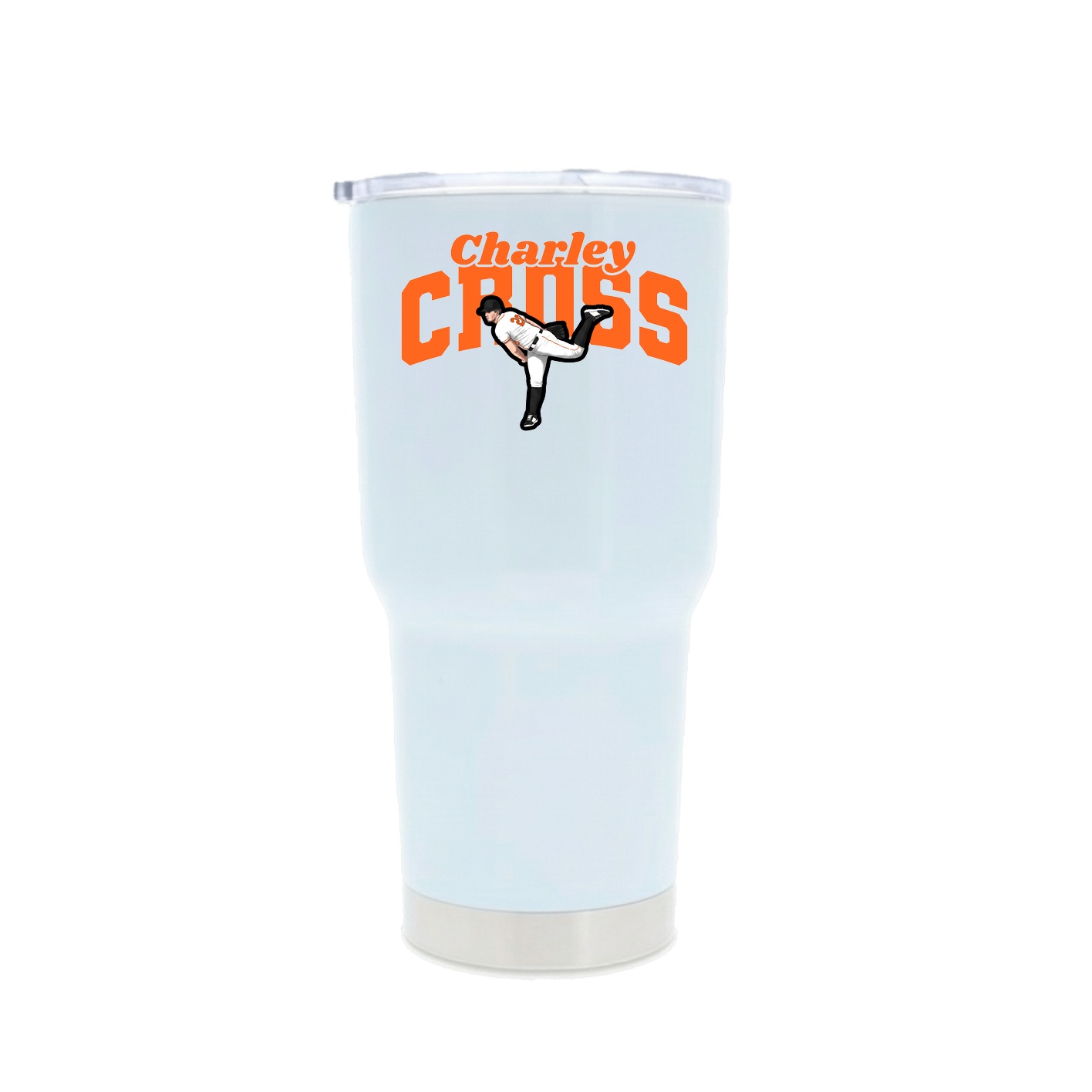 30oz Stainless Steel Tumbler — Signature Arch in White