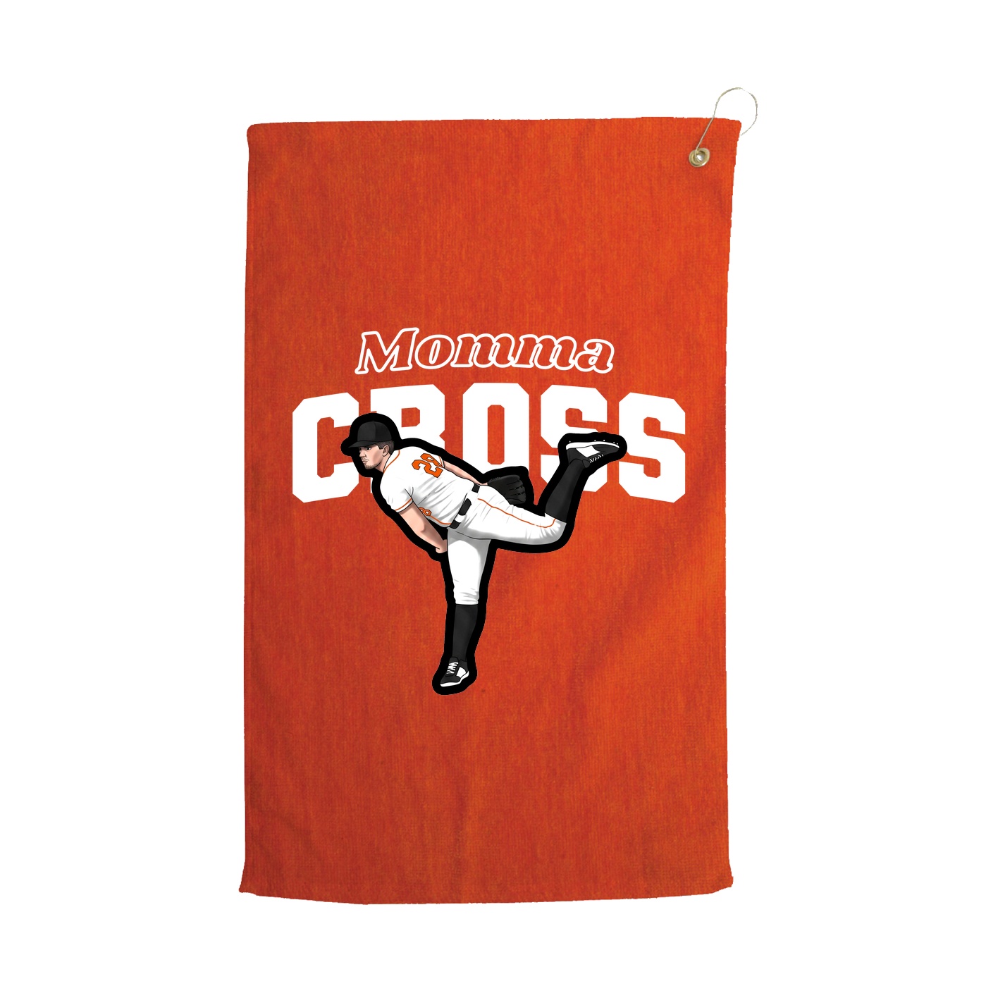 Golf Towel — Mothers Day Block in Orange