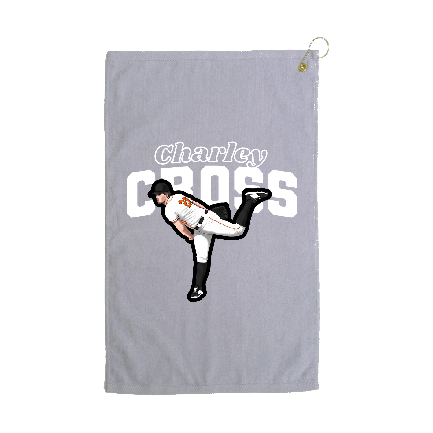 Golf Towel — Name Arch in Grey