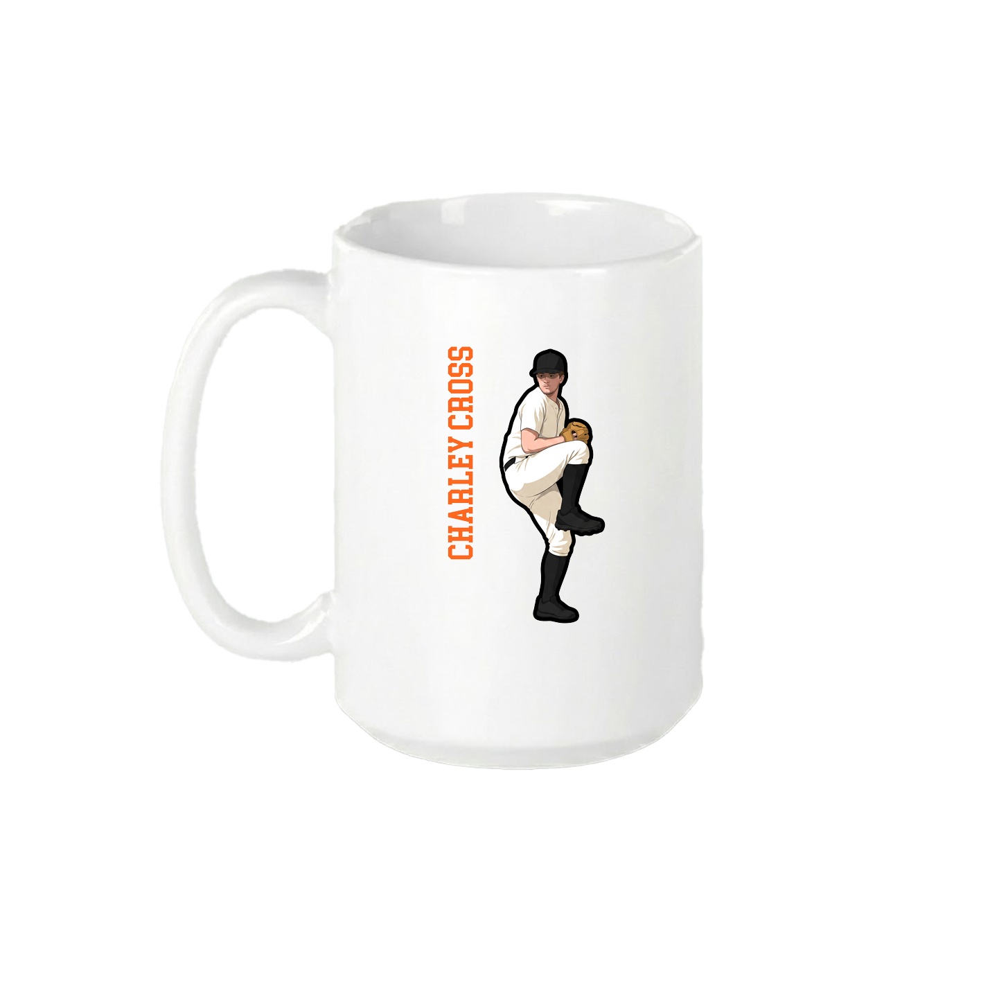 15oz Coffee Mug — Name Vertical in White