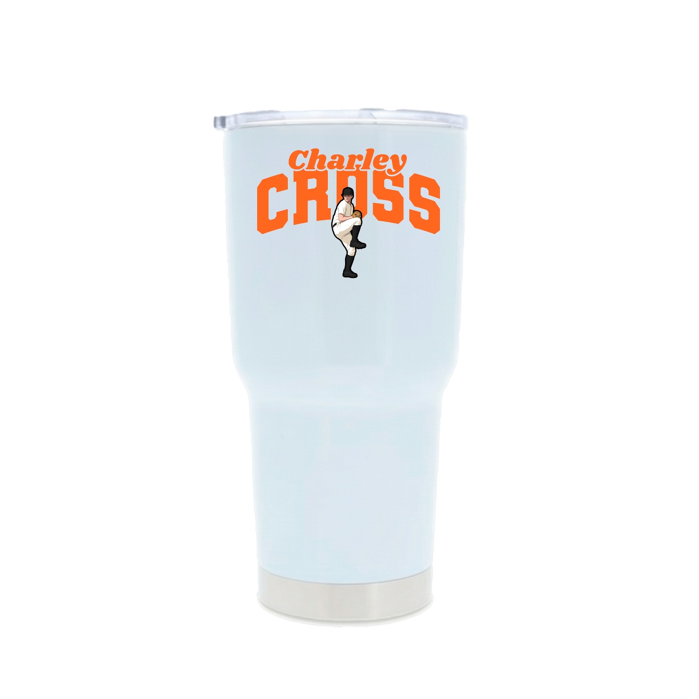 30oz Stainless Steel Tumbler — Signature Arch in White