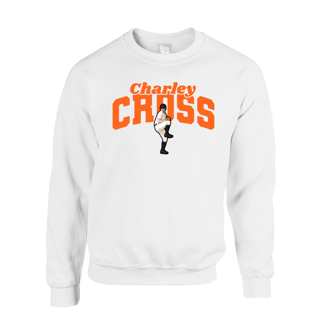 Fleece Crew — Signature Arch in White