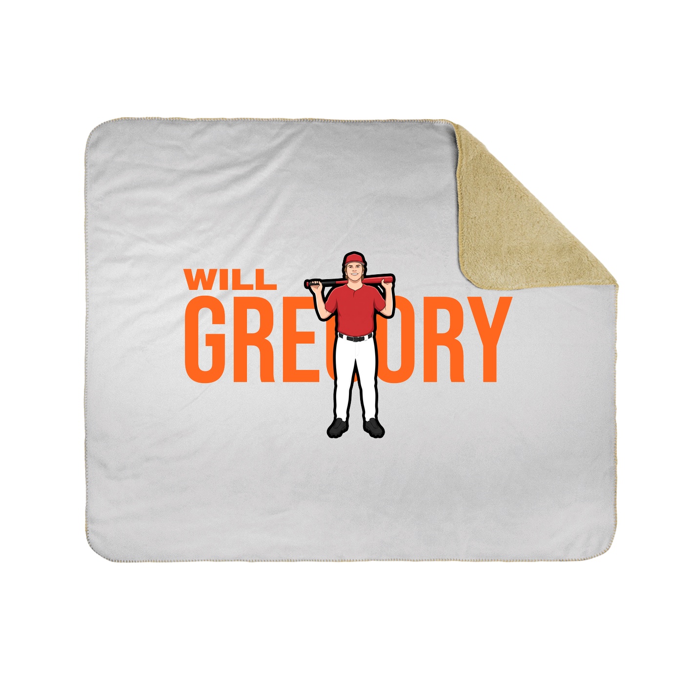Throw Blanket — Player Name in White