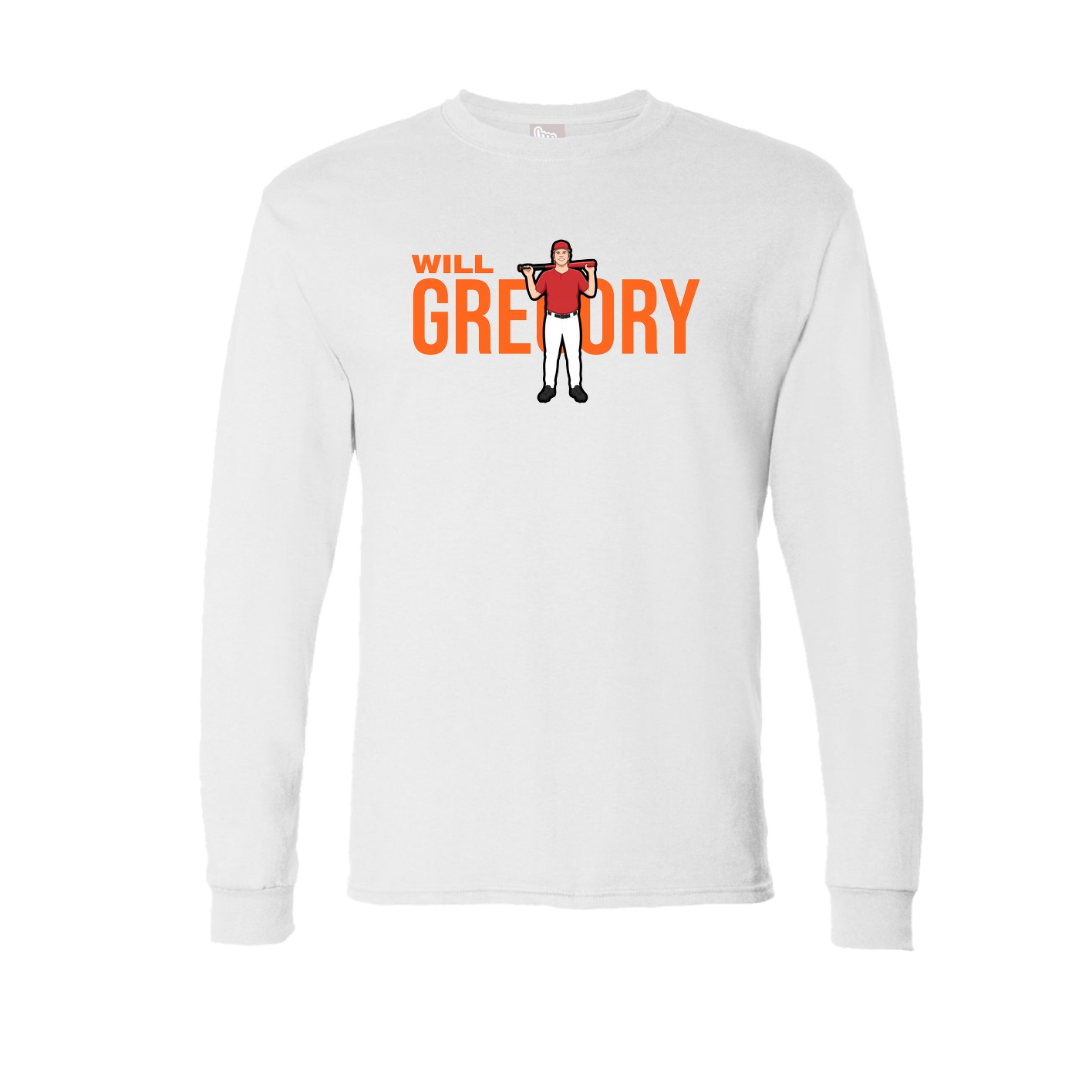 Long Sleeve Tee — Player Name in White