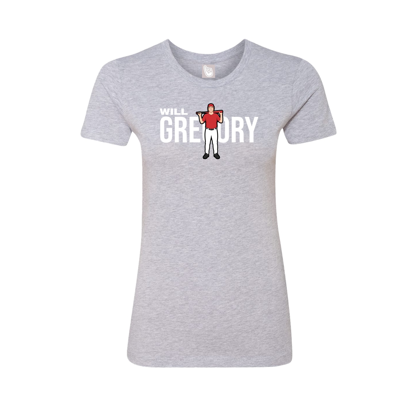 Fitted Women's Tee — Player Name in Grey