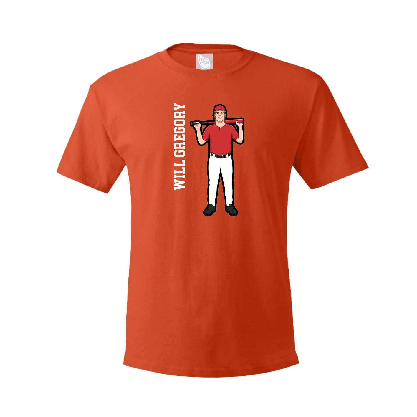 Youth Tee — Name Vertical in Orange