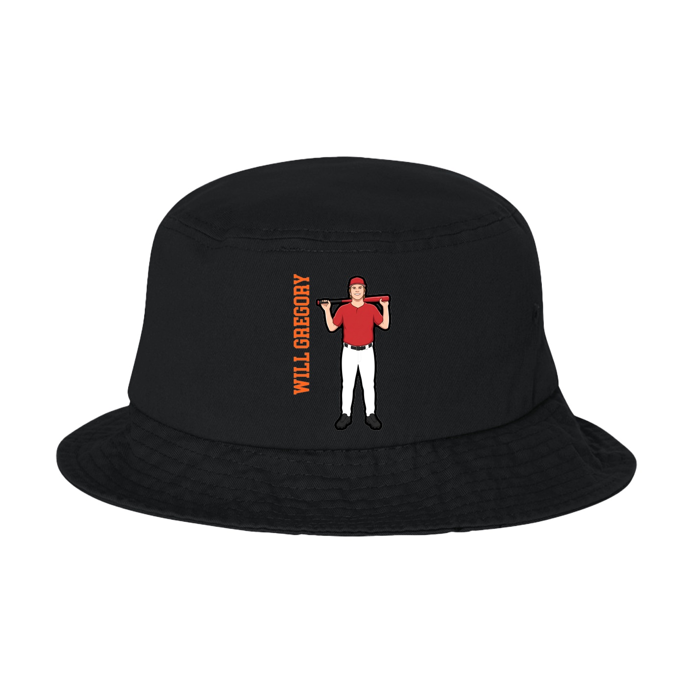 Bucket Cap — Name Vertical in Black