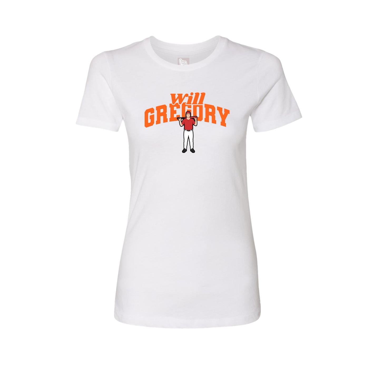 Fitted Women's Tee — Signature Arch in White