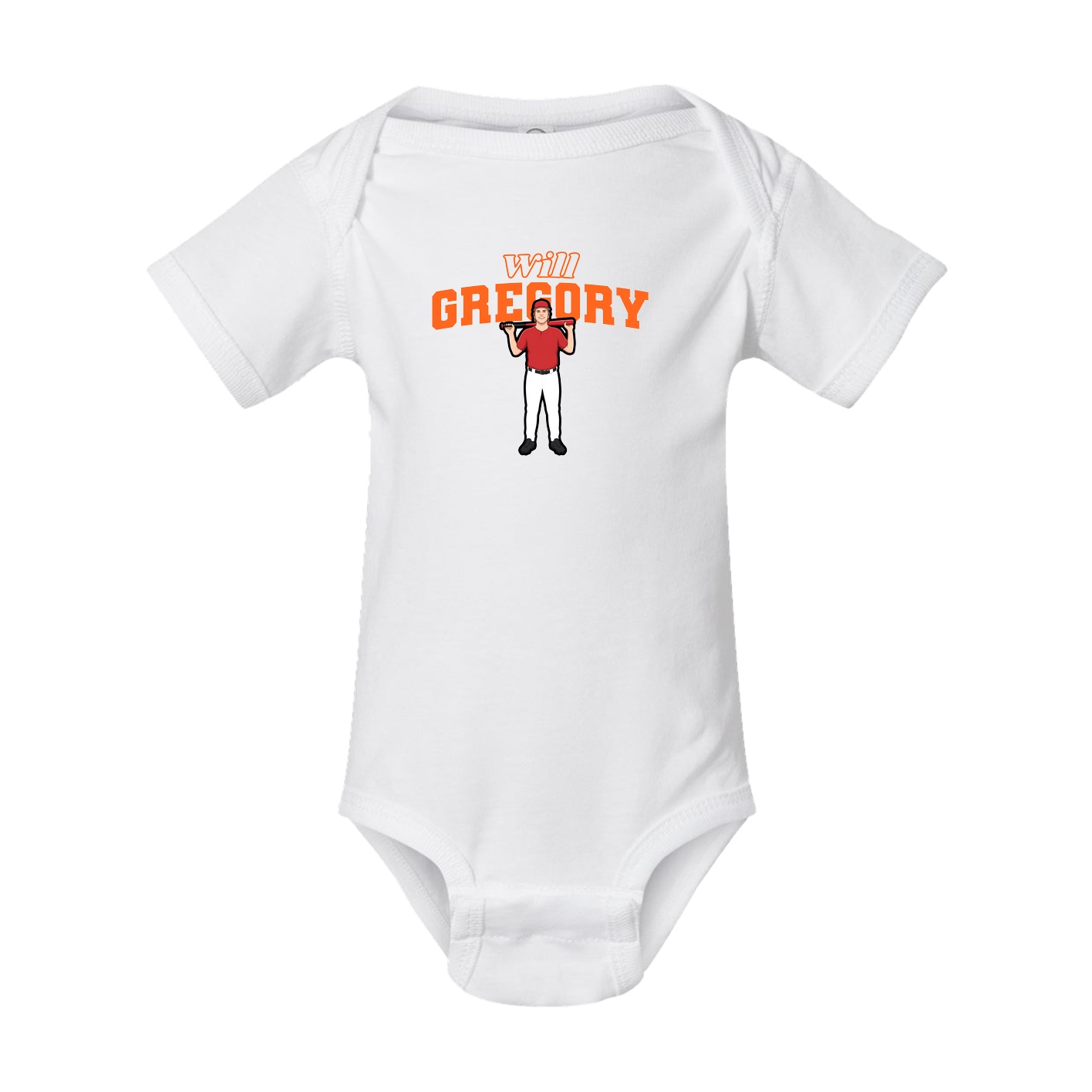 Baby Onesie — Name Arch in White