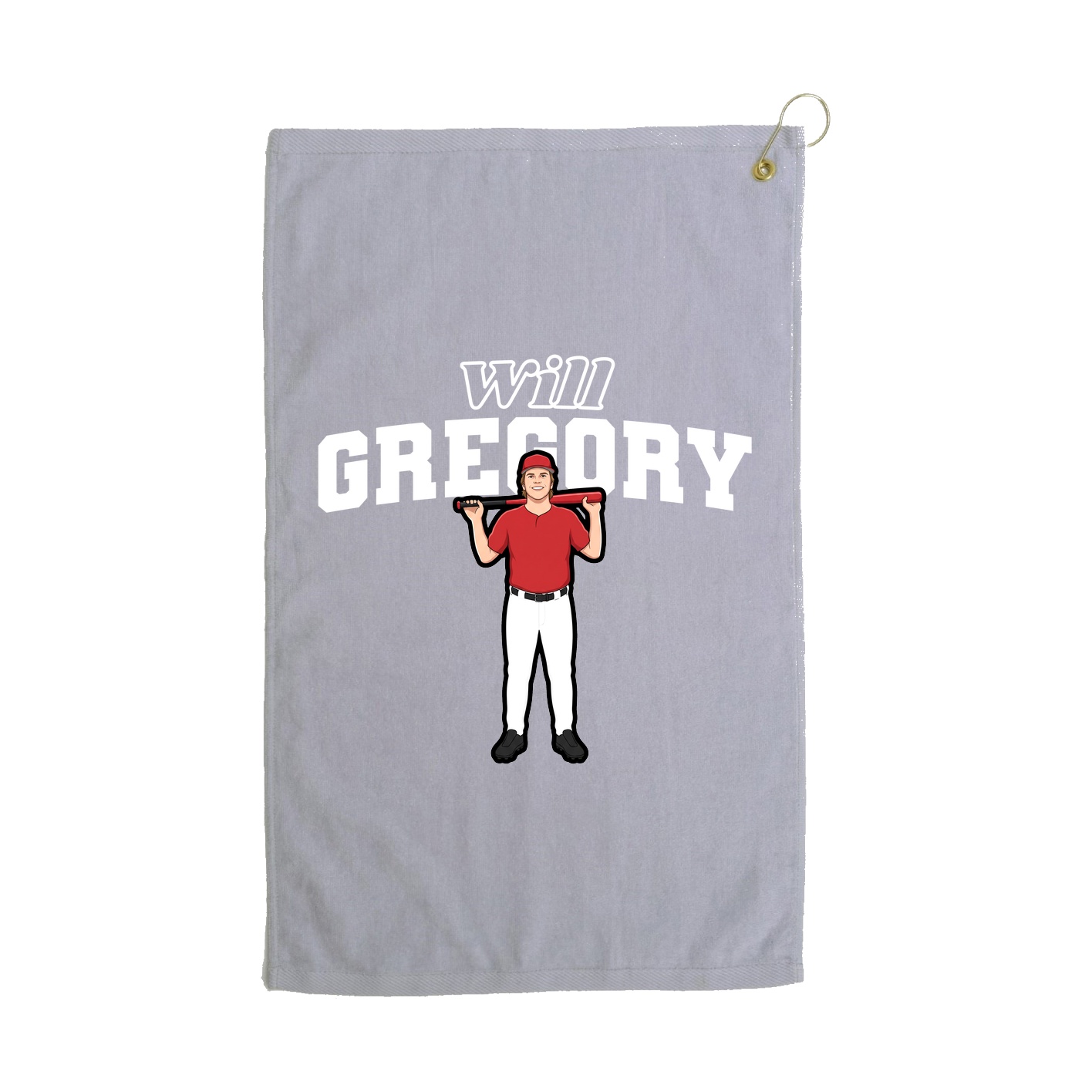 Golf Towel — Name Arch in Grey