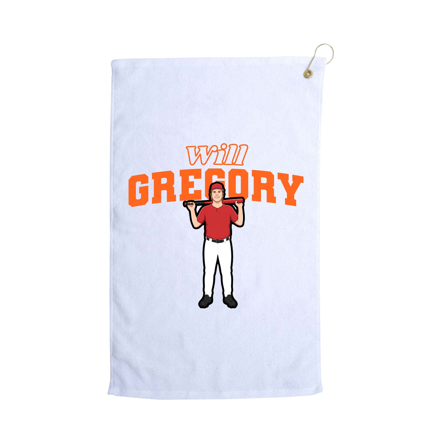 Golf Towel — Name Arch in White