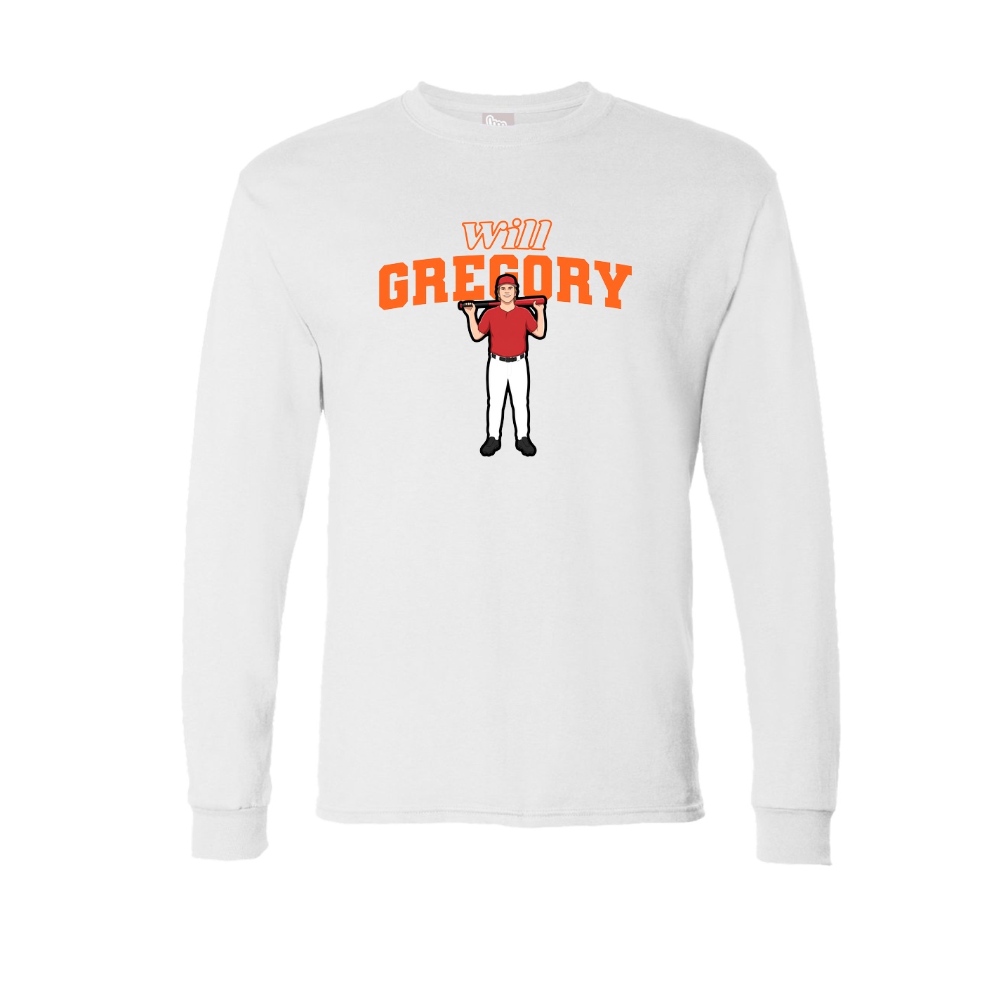 Long Sleeve Tee — Name Arch in White