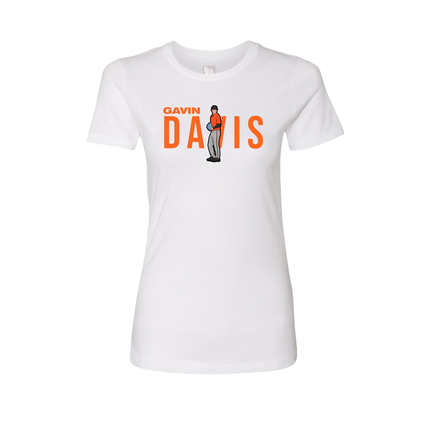 Fitted Women's Tee — Player Name in White