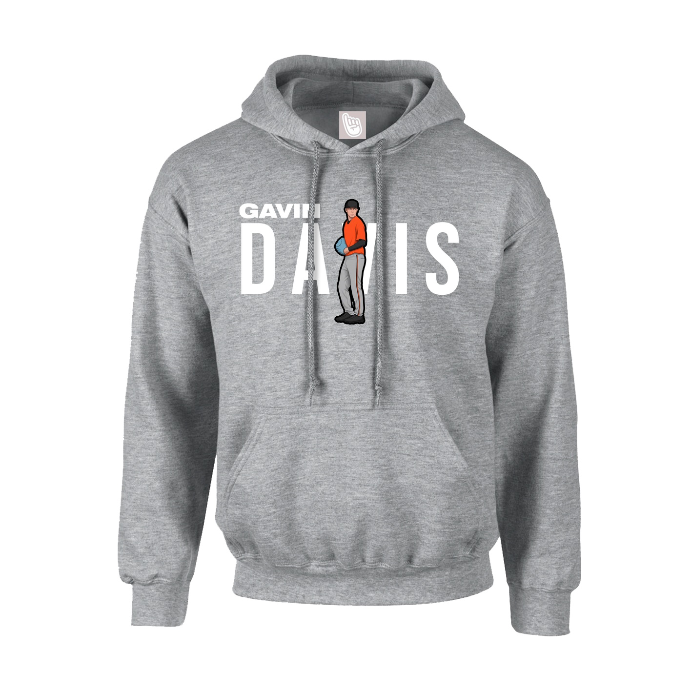 Youth Hoodie — Player Name in Grey