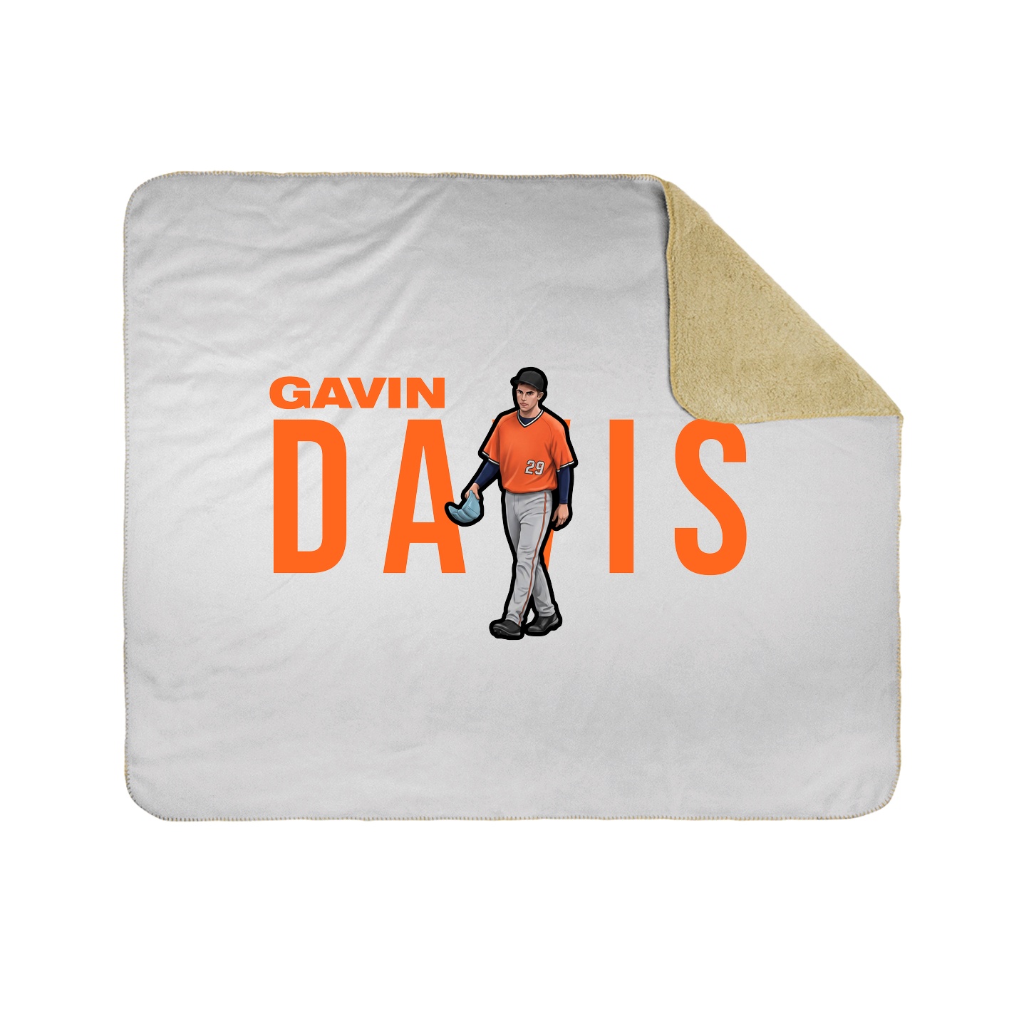 Throw Blanket — Player Name in White