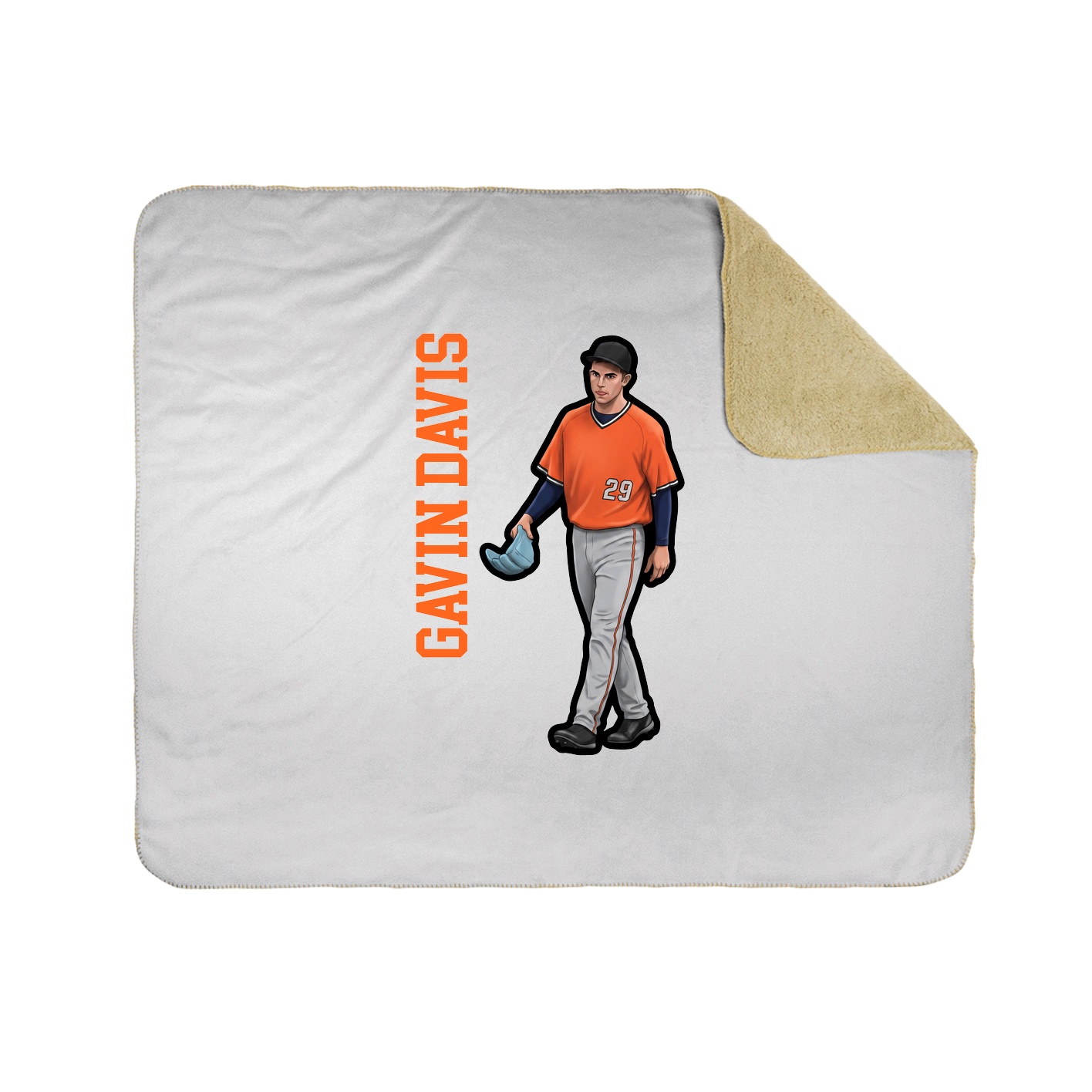 Throw Blanket — Name Vertical in White
