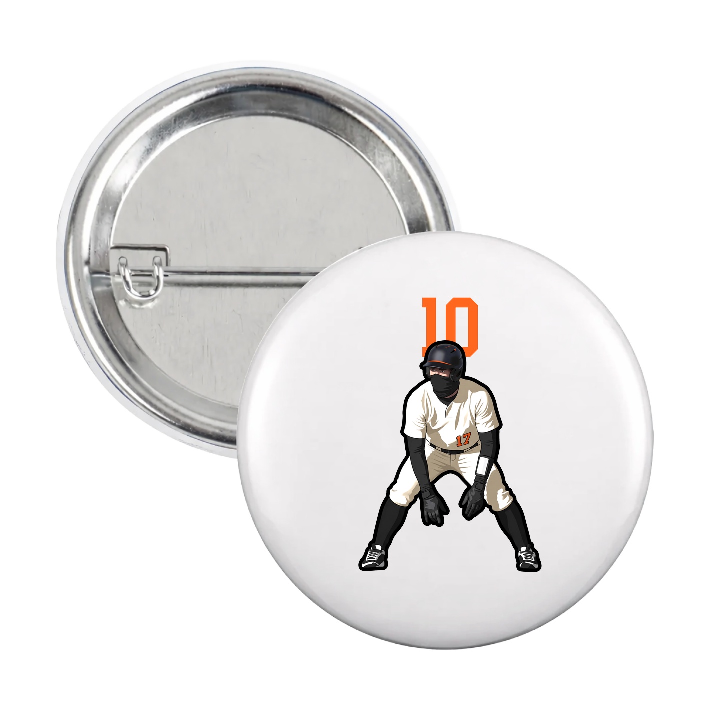 Game Day Button — Number Top in White