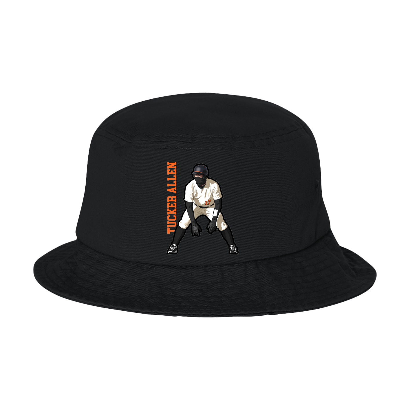 Bucket Cap — Name Vertical in Black