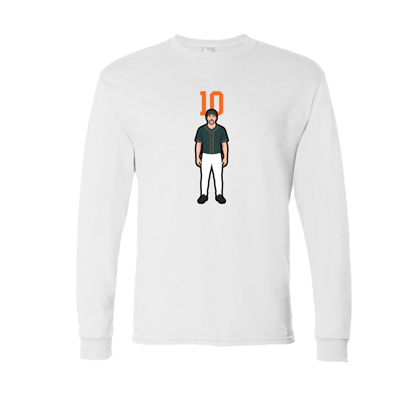 Long Sleeve Tee — Number Top in White