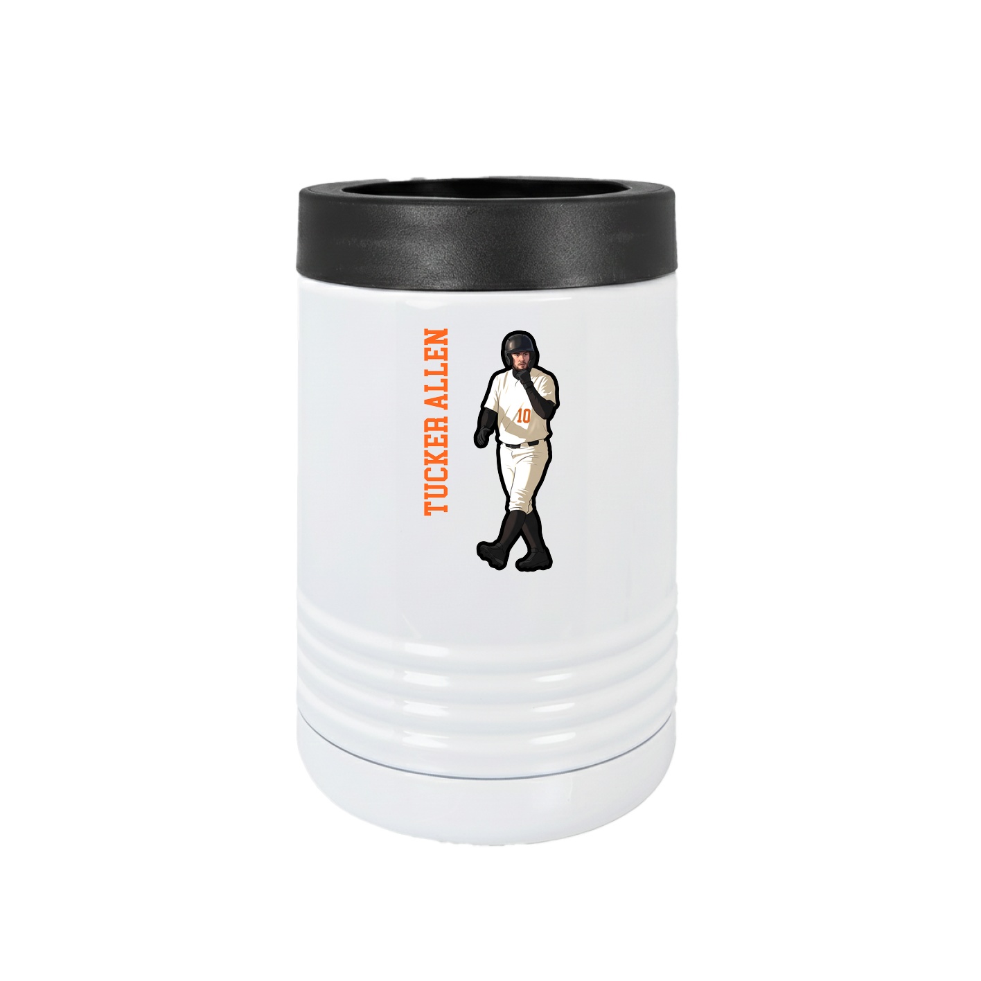 Beverage Holder — Name Vertical in White