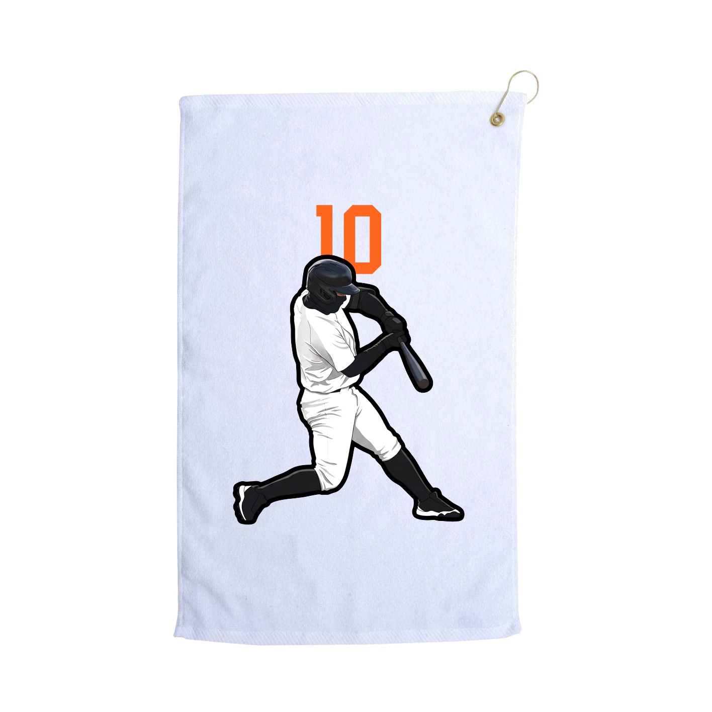 Golf Towel — Number Top in White