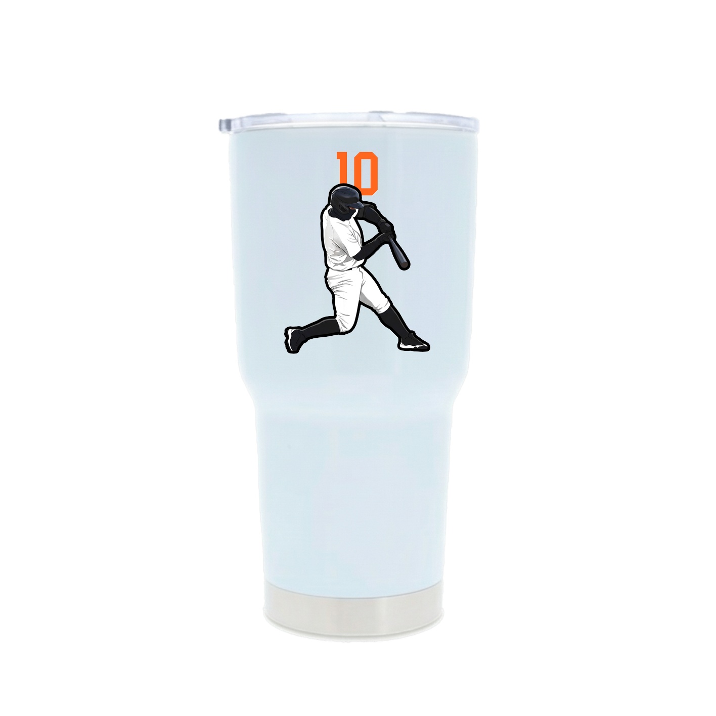 30oz Stainless Steel Tumbler — Number Top in White