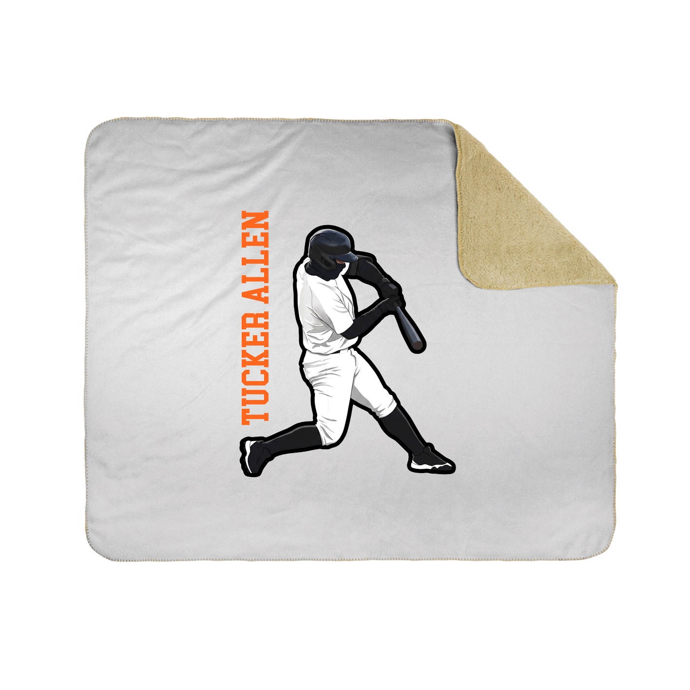 Throw Blanket — Name Vertical in White