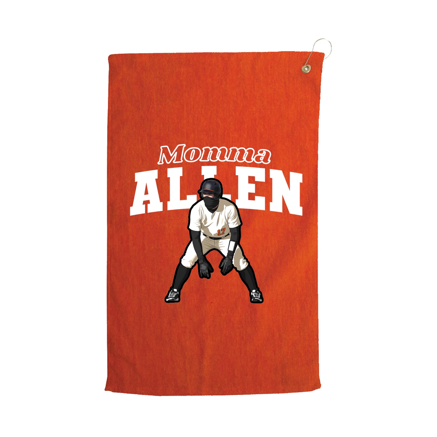 Golf Towel — Mothers Day Block in Orange