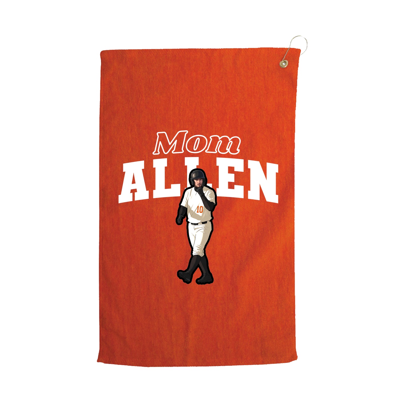 Golf Towel — Mothers Day Block in Orange