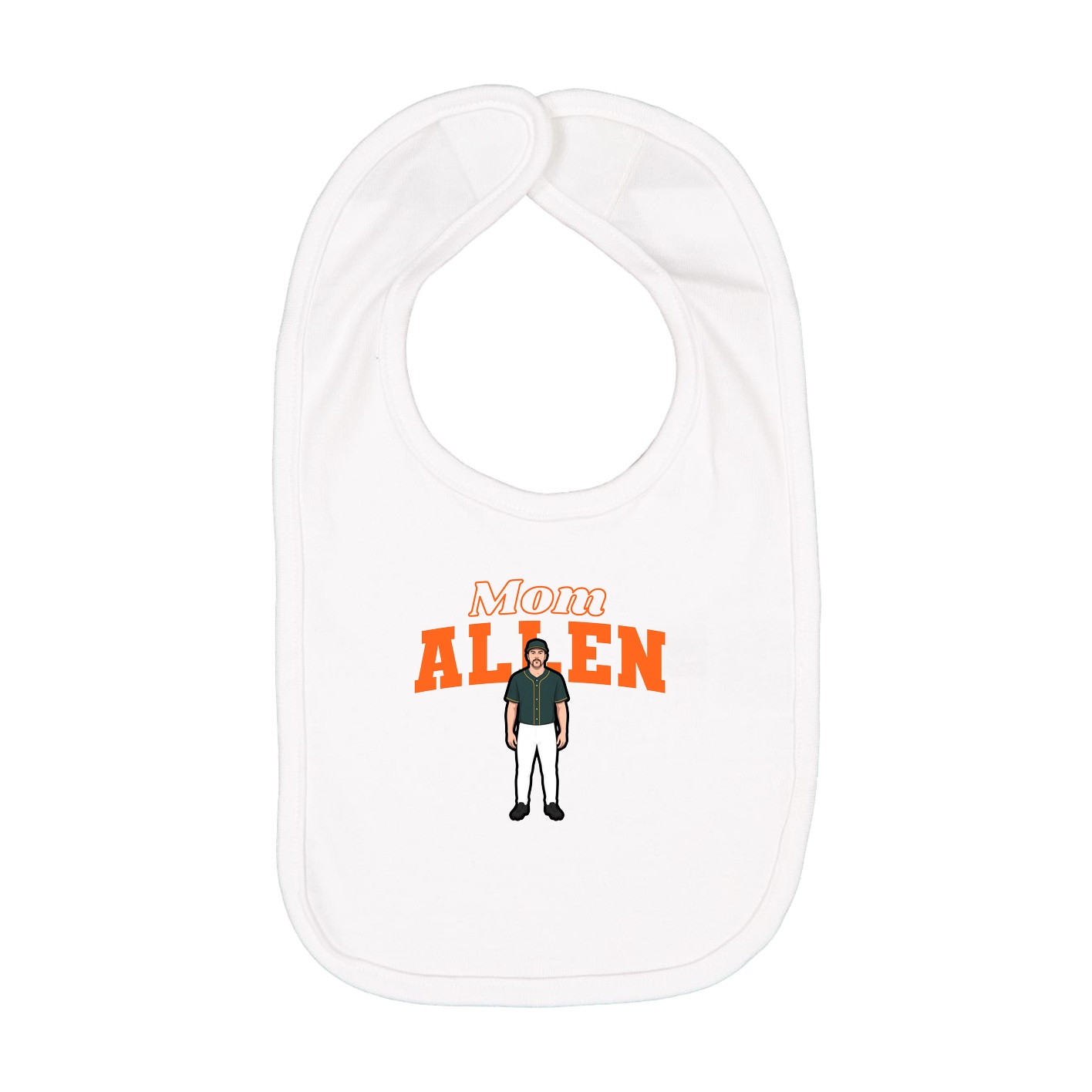 Infant Bib — Mothers Day Block in White