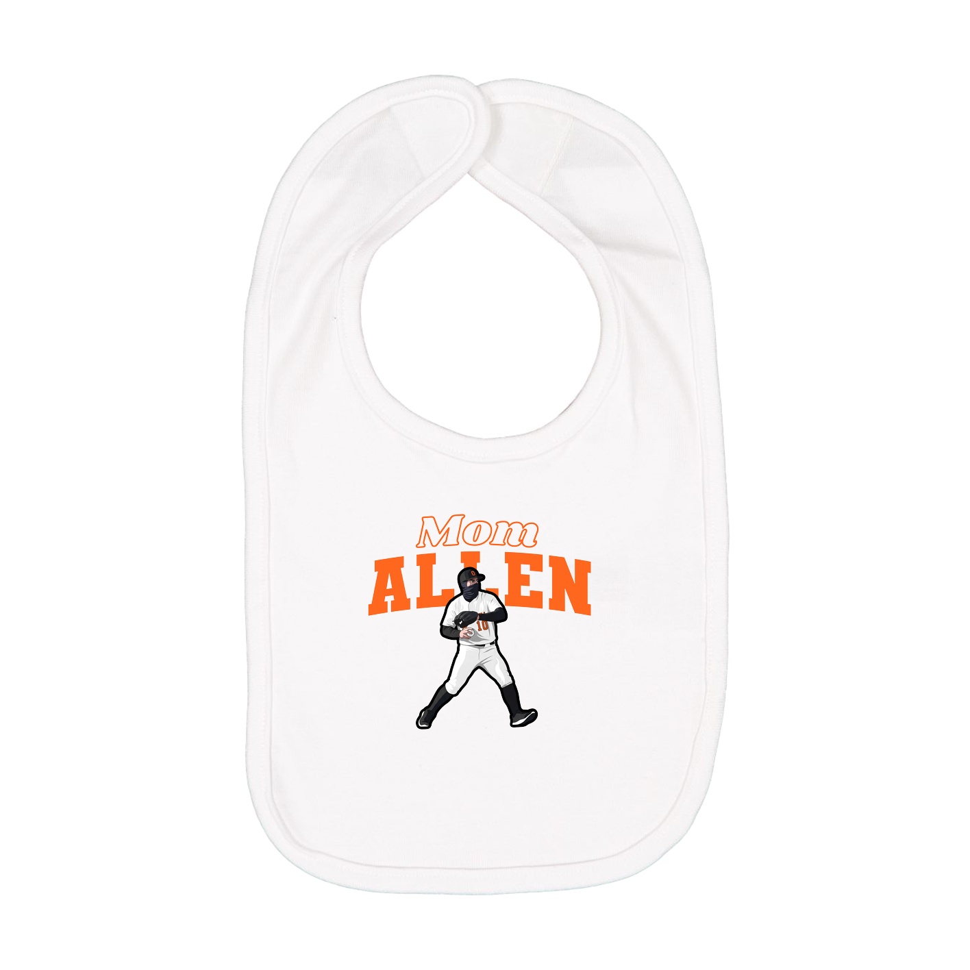 Infant Bib — Mothers Day Block in White