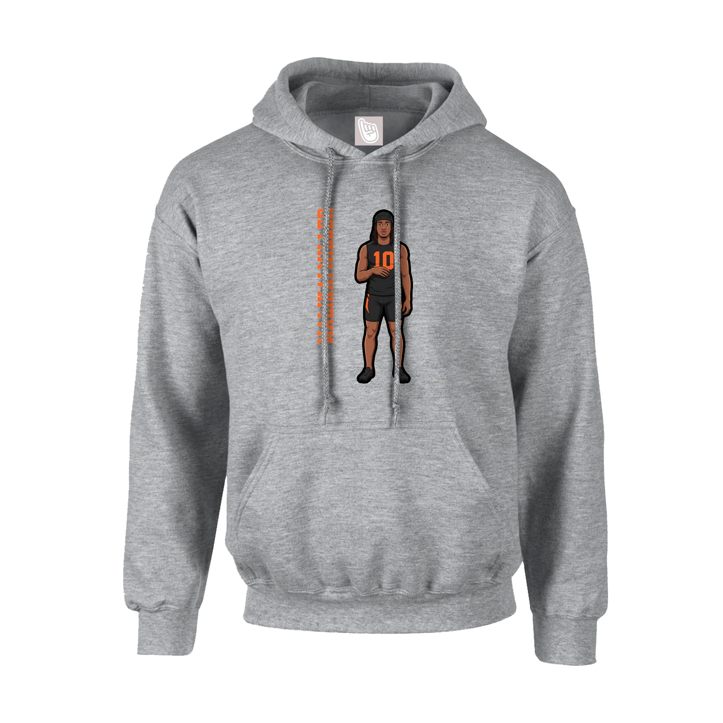 Youth Hoodie — Name Vertical in Grey