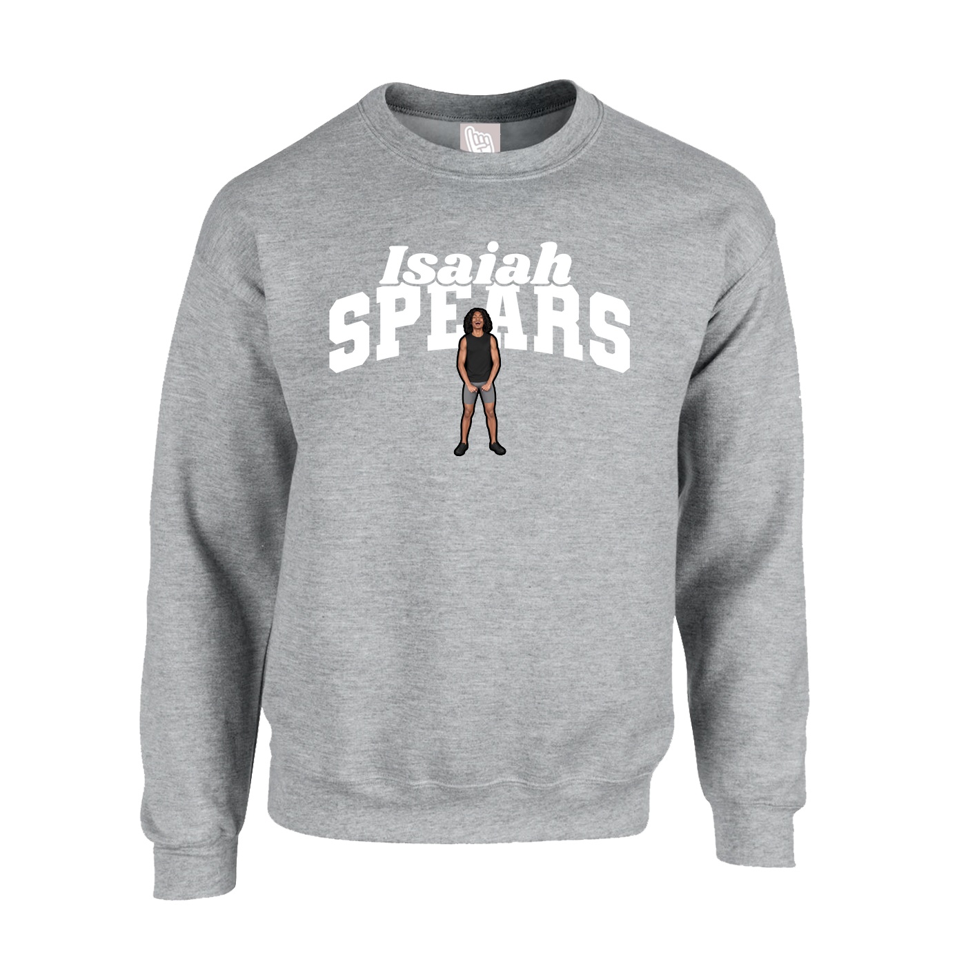 Fleece Crew — Signature Arch in Grey