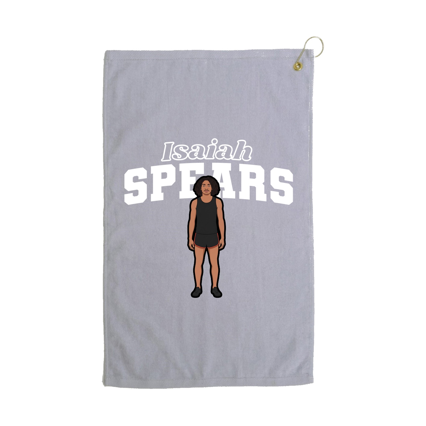 Golf Towel — Name Arch in Grey