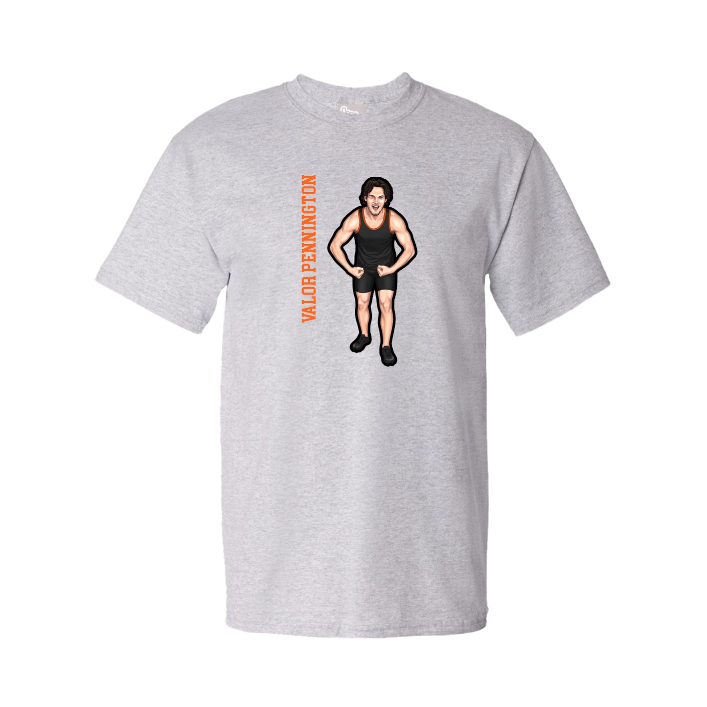 Youth Tee — Name Vertical in Grey
