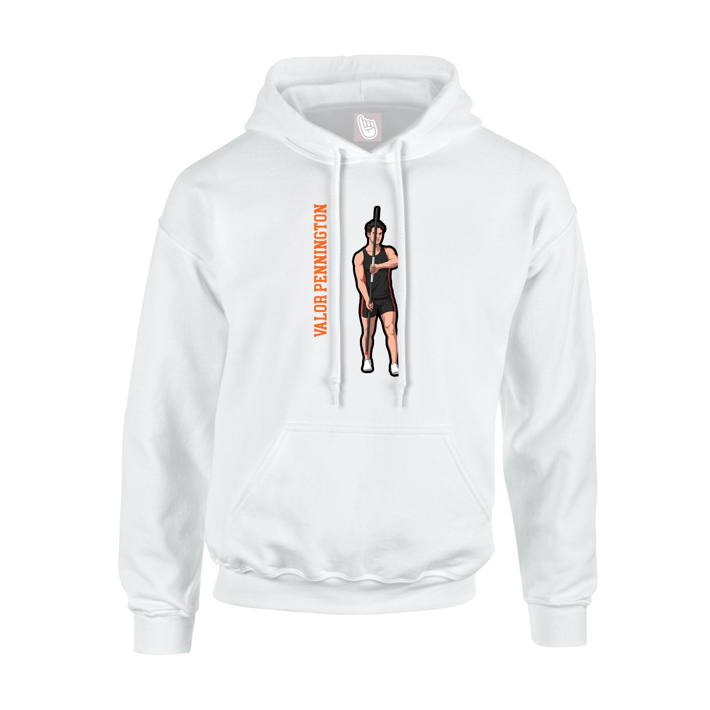 Hoodie — Name Vertical in White