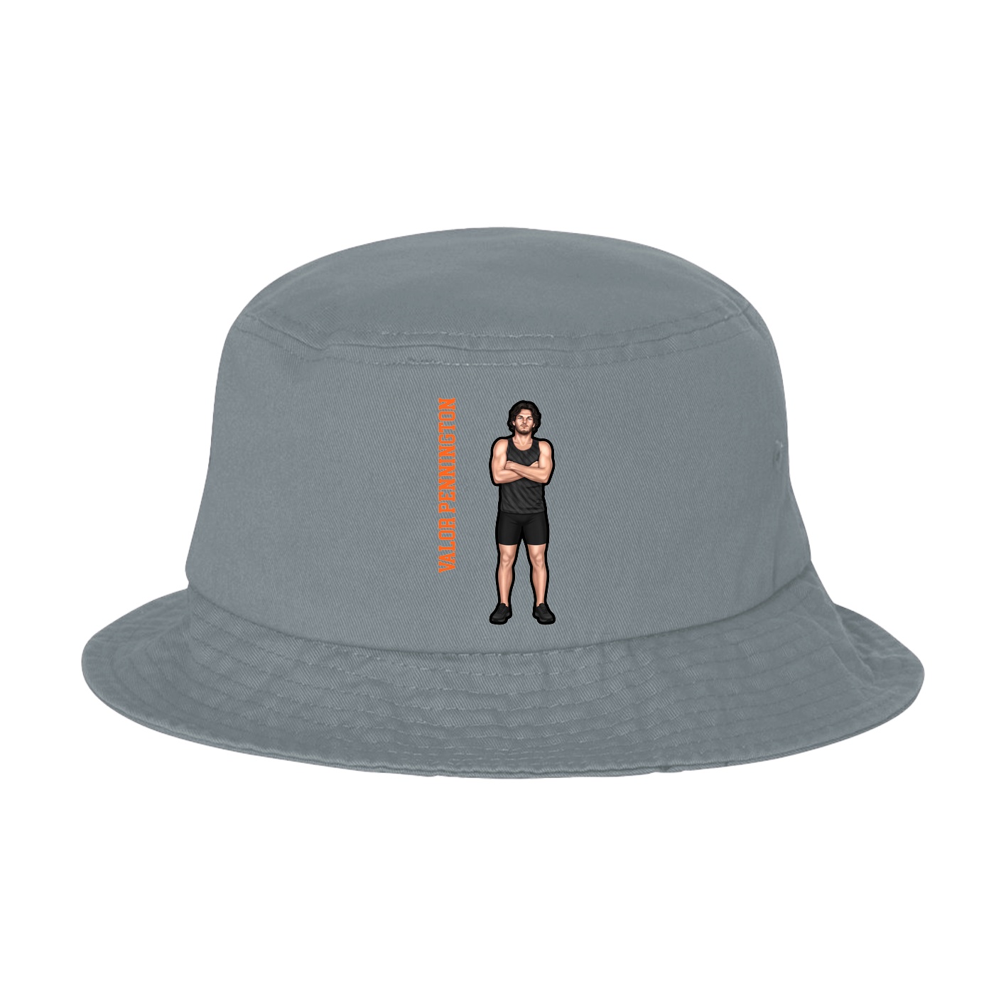 Bucket Cap — Name Vertical in Grey