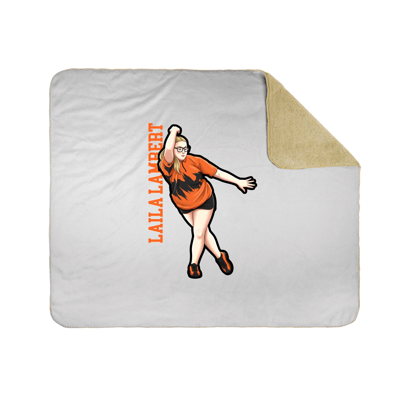 Throw Blanket — Name Vertical in White