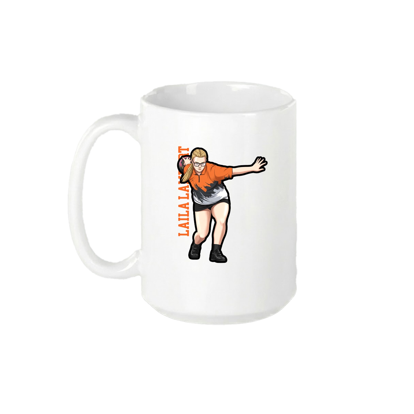 15oz Coffee Mug — Name Vertical in White