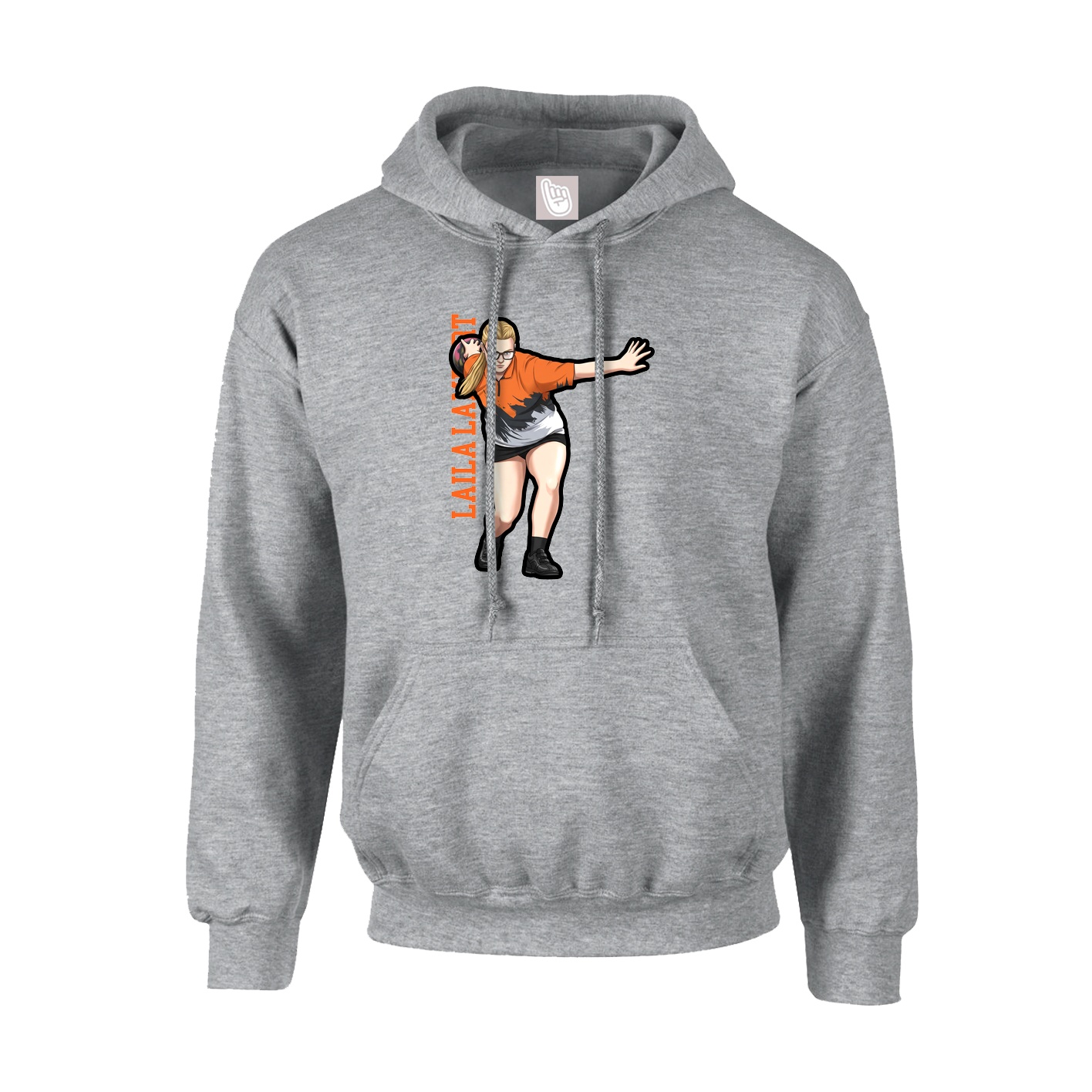 Youth Hoodie — Name Vertical in Grey
