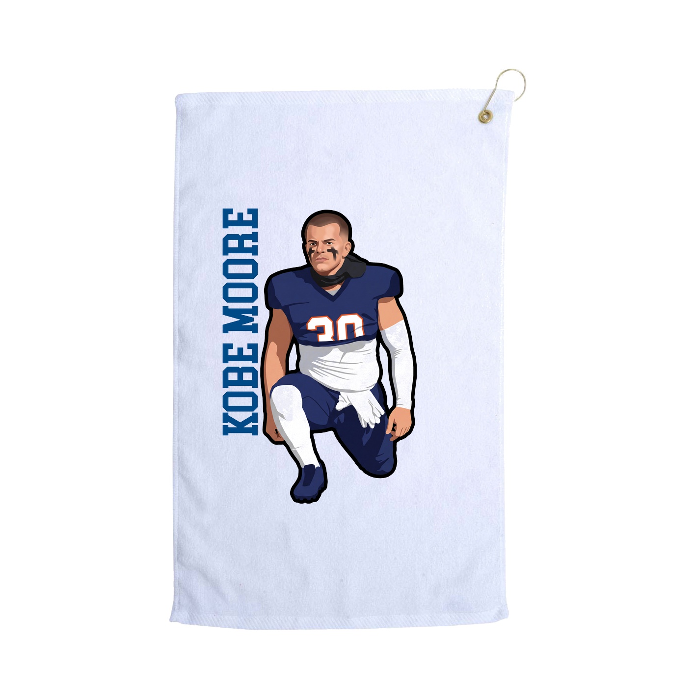 Golf Towel — Name Vertical in White