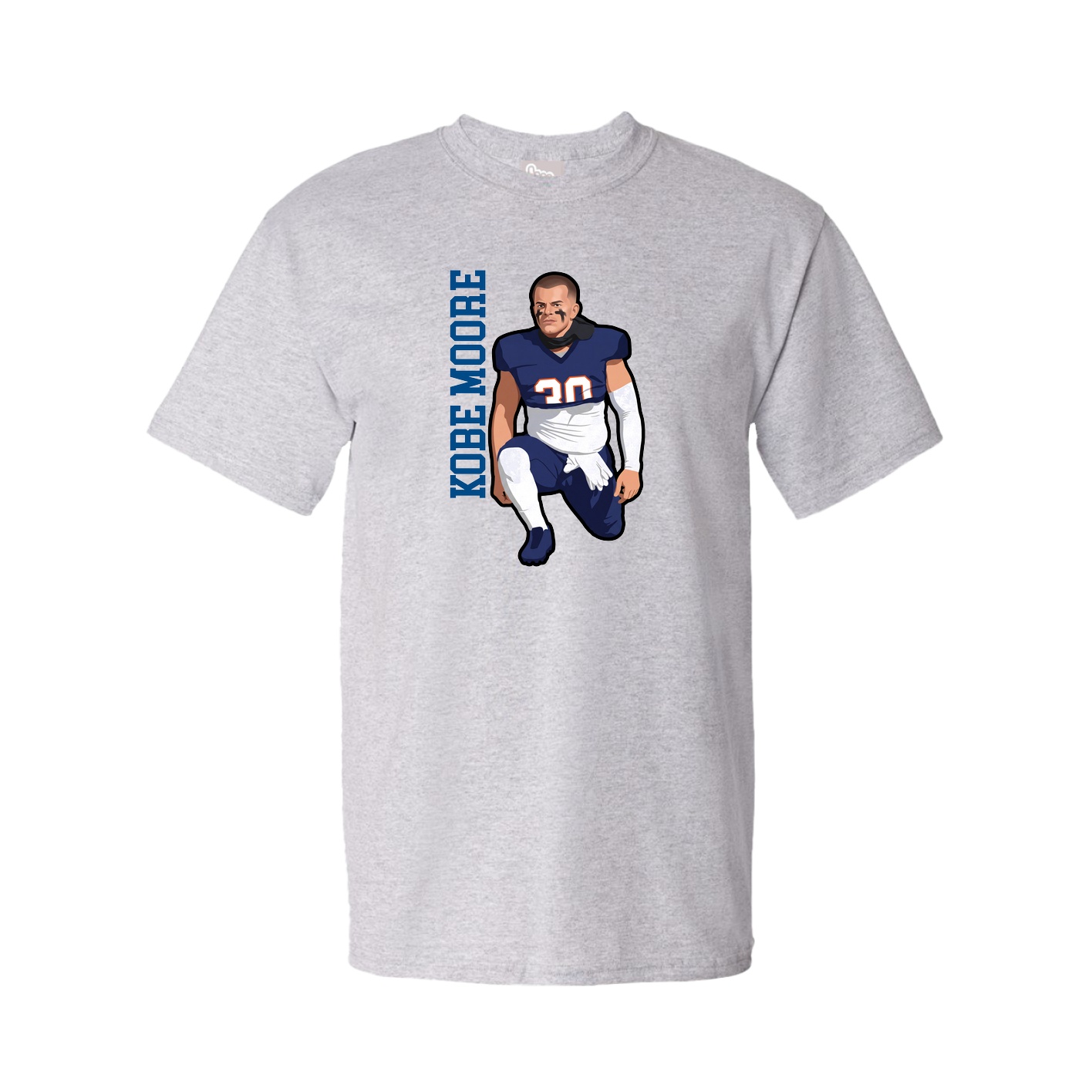 Tee — Name Vertical in Grey