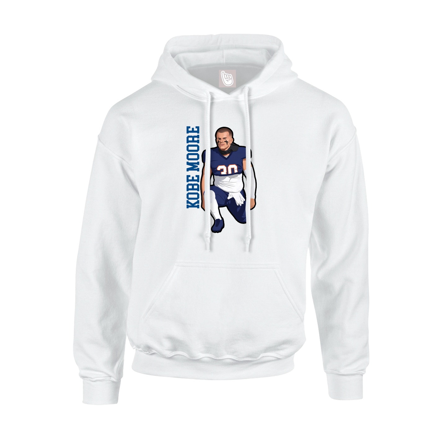 Youth Hoodie — Name Vertical in White