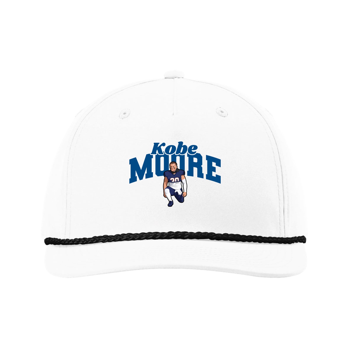 Five-Panel Classic Rope Cap — Signature Arch in White