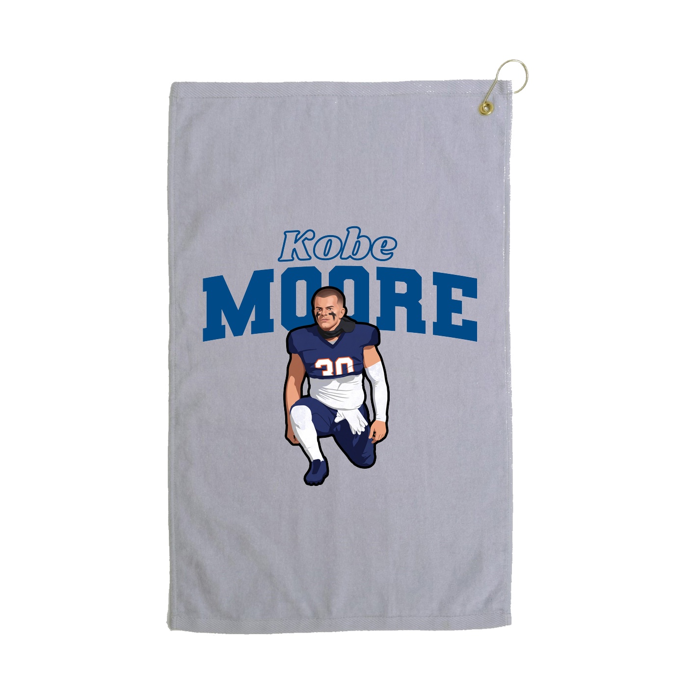 Golf Towel — Name Arch in Grey