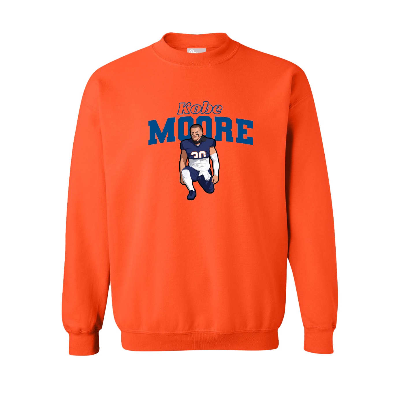Fleece Crew — Name Arch in Orange